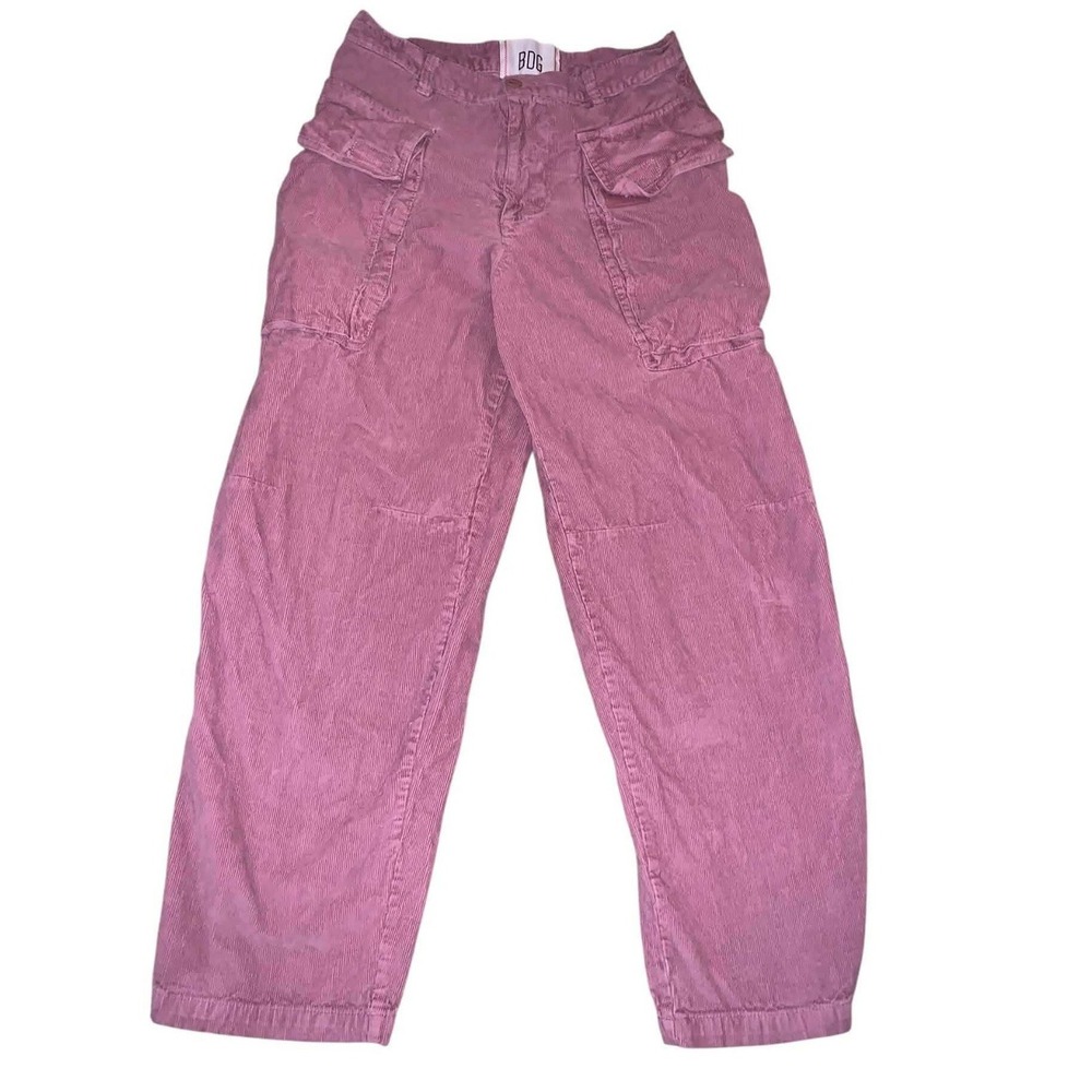 BDG Corduroy Cargo Pants 30 Pink Wide Leg Utility Gorpcore Streetwear Skater - Picture 1 of 6
